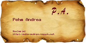 Pehm Andrea névjegykártya